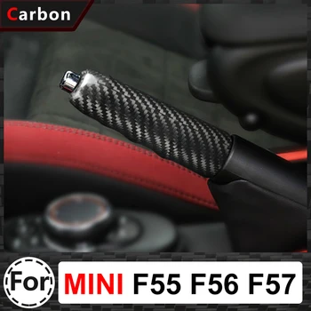 1 Adet Araba Karbon Fiber El Freni Kapağı MINI ONE Cooper S F55 F56 F57 Araba İç Sonrası Etiket Modifikasyon Aksesuarları