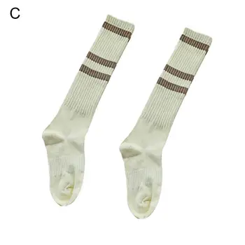 1 Çift Basit Kadın Çorap Ayak Bileği Koruma spor çorapları Nervürlü Manşetleri Sonbahar Kış Çizgili Patchwork Spor Buzağı Çorap Sıcak