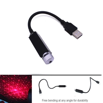 1x USB Atmosfer Lamba İç Ortam Yıldız ışığı projektör Yıldızlı LED Atmosfer Galaxy Dekorasyon Lambası