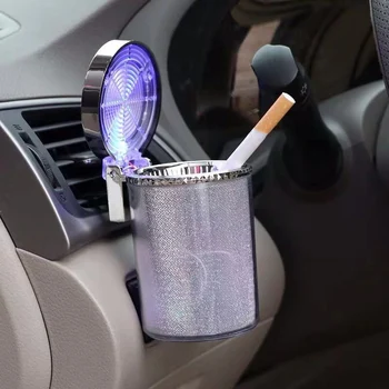 Araba Küllük Kurulum Hava Çıkış Klipsi İle led ışık Saklama Kabı Tutucu Oto Modifiye Parçaları Toz Kabı Araç Aksesuarları