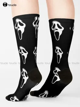 Ghostface Seti Cadılar Bayramı Spooky Hayalet Çorap Siyah Çorap Kadın Streetwear Kişiselleştirilmiş Özel Unisex Yetişkin Genç gençlik çorapları Sanat