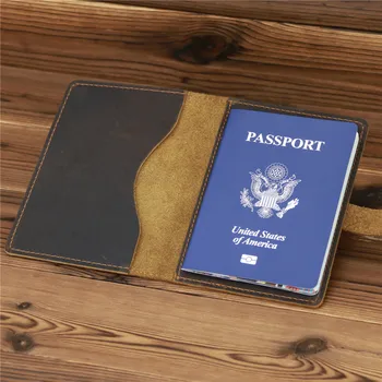 Hakiki Deri pasaport cüzdanı Vintage İnek Deri Pasaport Kapağı Unisex Kredi KİMLİK Banka kart tutucu Seyahat Çantası