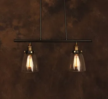 Loft bağbozumu kolye ışıkları Demir Kasnak lamba çubuğu Mutfak Ev Dekorasyon E27 Edison aydınlatma armatürleri