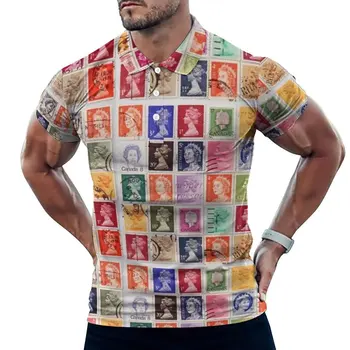 Majesty Kraliçe Elizabeth Rahat polo gömlekler Posta Pulları kısa kollu T-shirt Grafik Gömlek Yaz Streetwear Boy Giyim