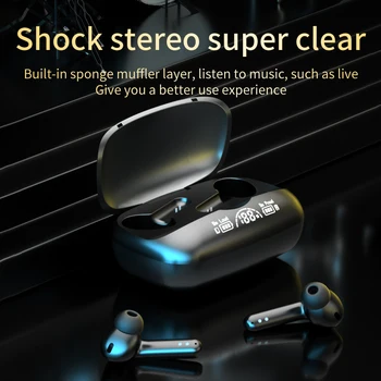 TWS Kablosuz Kulaklık Bluetooth Bluetooth 5.2 Bas Stereo su geçirmez Kulaklık Handsfree Kulaklık Mikrofon İle Şarj Durumda