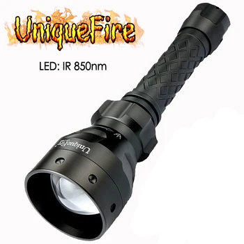 UniqueFire 1406 IR 850nm kızılötesi ışık 3M LED el feneri 50mm Dışbükey Lens T50 Taşınabilir Zumlanabilir Torch Gece Görüş avcılık
